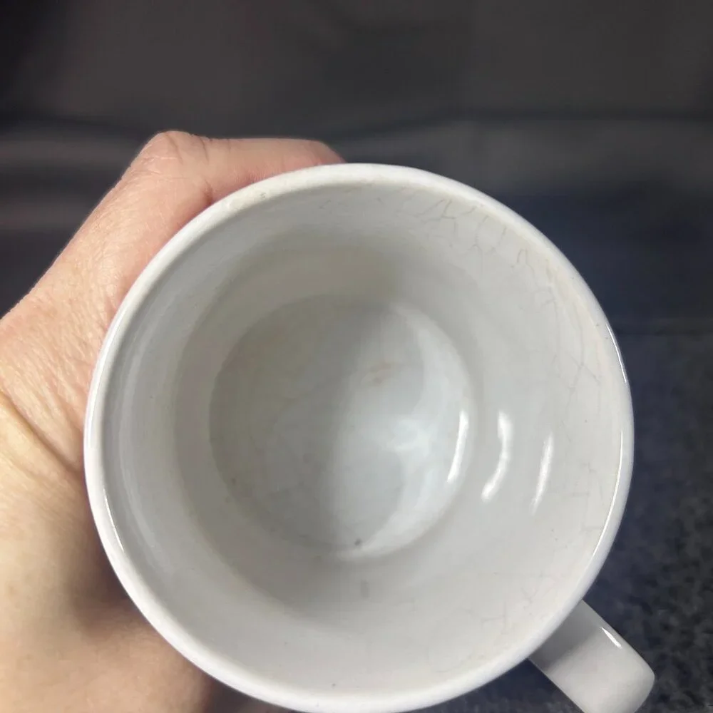 Vintage Japan White Ceramic Glass Coffee Cup Holiday Mug Christmas Noel‎ Snowman